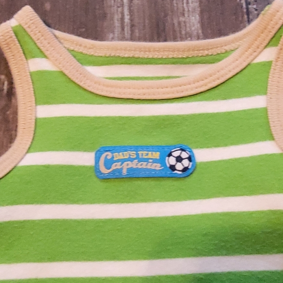 Carter's Green and White Striped Bodysuit Sleeveless One Piece - Picture 3 of 6